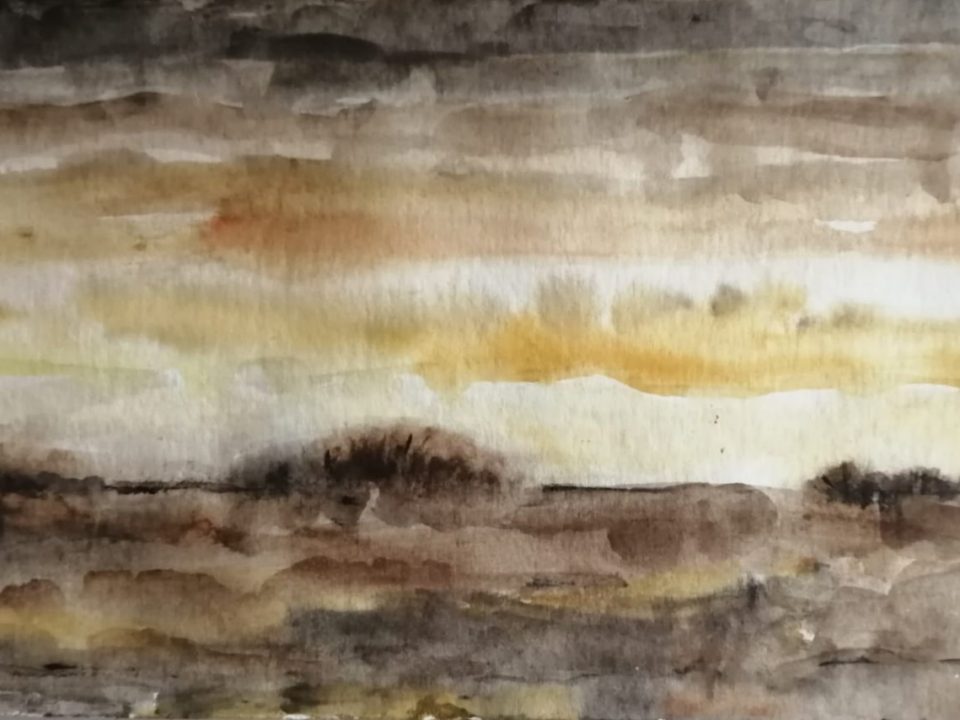Apokalypse, Aquarell, 25x15, Angelika Harken