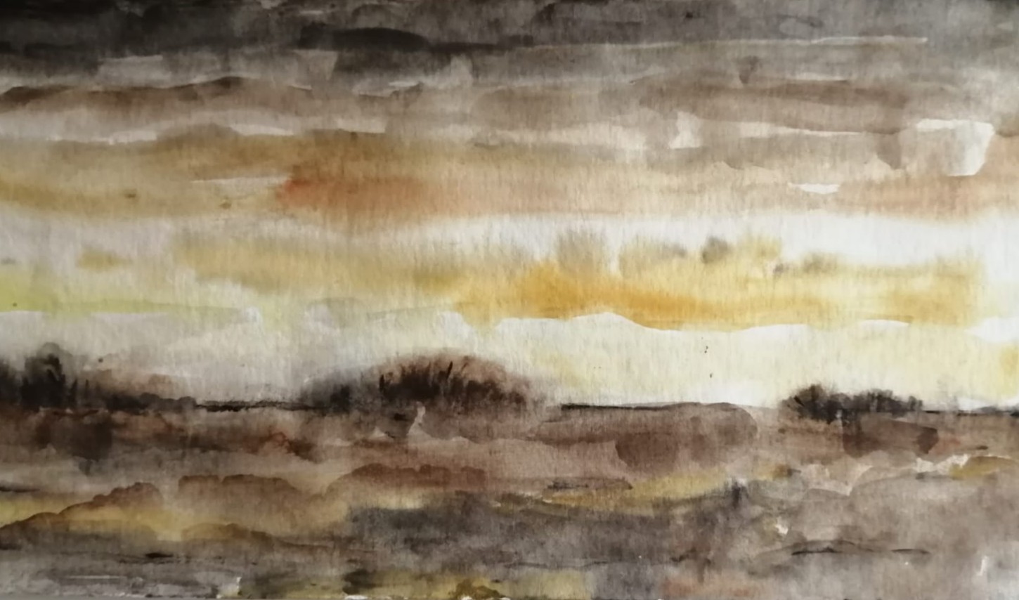 Apokalypse, Aquarell, 25x15, Angelika Harken