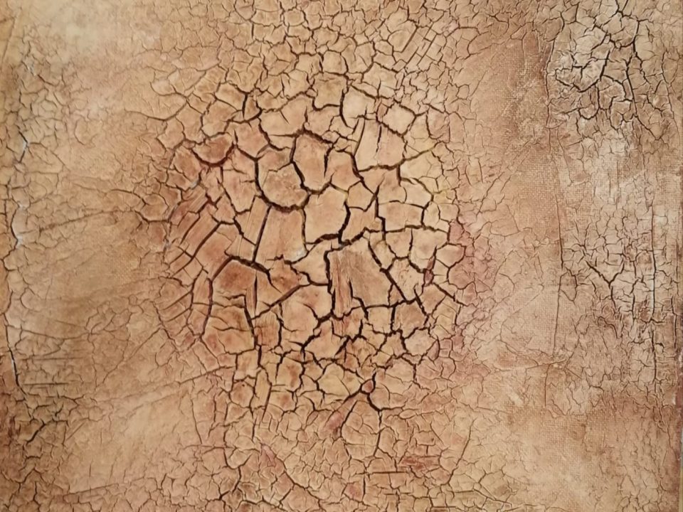 Dürre, Mischtechnik, 30x30, Angelika Harken